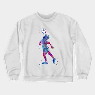 Soccer Player Little Boy Heading the Ball Crewneck Sweatshirt